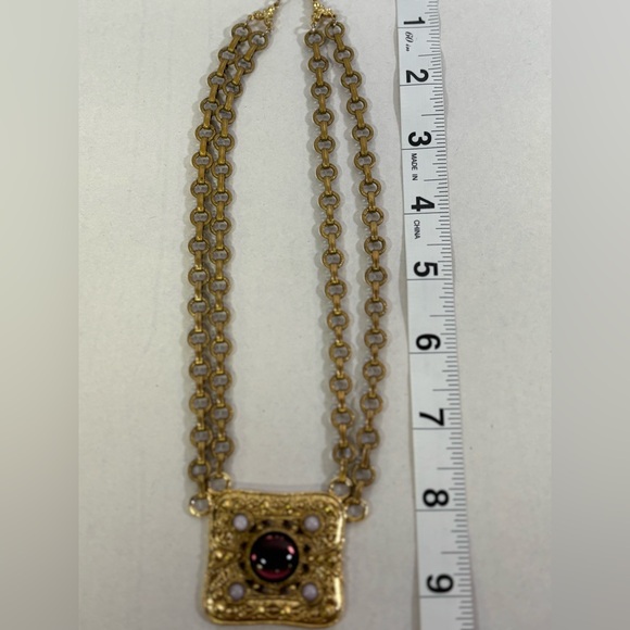 1928 Vintage Look Victorian Revival Double Strand 80s Retro Glam Necklace - Picture 5 of 8